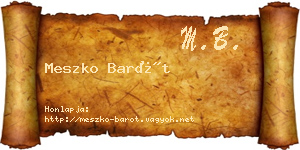 Meszko Barót névjegykártya